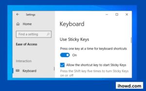 How to turn off Sticky Keys 